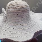 Шляпка хлопко-полиэстэровая кремовая с большими полями с фиксатором