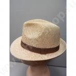 Шляпа "Федора лента репс", бежевый цвет, из бумажной соломки