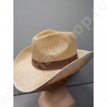 Шляпа "Полуковбой лента репс" из бумажной соломки, цвет бежевый